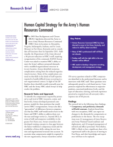 T Human Capital Strategy for the Army’s Human Resources Command