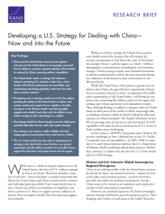 Developing a U.S. Strategy for Dealing with China—