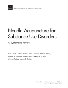 Needle Acupuncture for Substance Use Disorders A Systematic Review