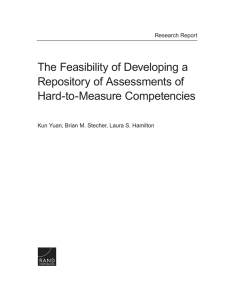 The Feasibility of Developing a Repository of Assessments of Hard-to-Measure Competencies Research Report