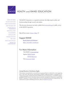 HEALTH RAND EDUCATION and
