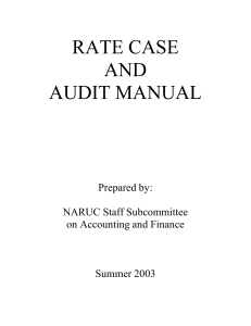 RATE CASE AND AUDIT MANUAL