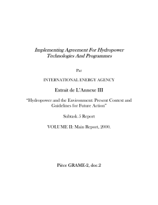 Implementing Agreement For Hydropower Technologies And Programmes Extrait de L’Annexe III