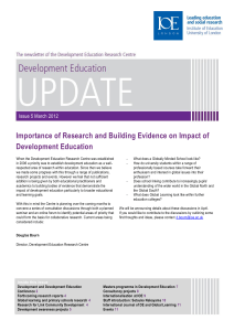 Importance of Research and Building Evidence on Impact of Development Education