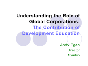 Understanding the Role of Global Corporations: The Contribution of Development Education
