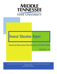 General Education Report General Education Test Results (CCTST 2000)