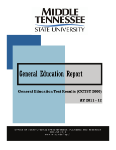 General Education Report General Education Test Results (CCTST 2000)