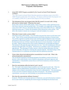 Mid-Tennessee Collaborative MSW Program Frequently Asked Questions  1.