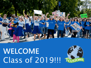 WELCOME Class of 2019!!!