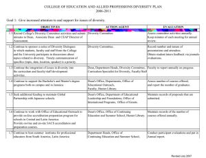 COLLEGE OF EDUCATION AND ALLIED PROFESSIONS DIVERSITY PLAN 2006-2011