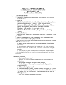 WESTERN CAROLINA UNIVERSITY FACULTY SENATE MEETING MINUTES Date: October 15,2003