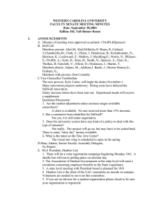 WESTERN CAROLINA UNIVERSITY FACULTY SENATE MEETING MINUTES Date: September 30,2004