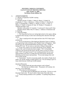 WESTERN CAROLINA UNIVERSITY FACULTY SENATE MEETING MINUTES Date: October 13, 2004