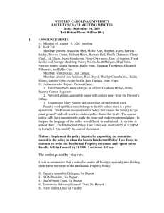 WESTERN CAROLINA UNIVERSITY FACULTY SENATE MEETING MINUTES Date:  September 14, 2005