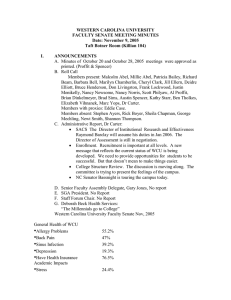 WESTERN CAROLINA UNIVERSITY FACULTY SENATE MEETING MINUTES Date: November 9, 2005