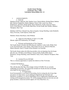 Faculty Senate Meeting Wednesday May 3, 2006