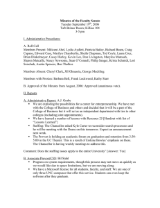 Minutes of the Faculty Senate Tuesday September 19 , 2006