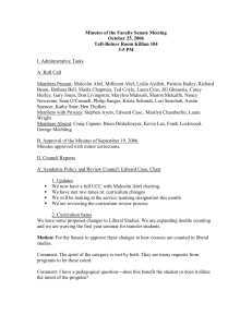 Minutes of the Faculty Senate Meeting October 25, 2006 3-5 PM