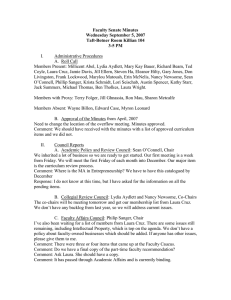 Faculty Senate Minutes Wednesday September 5, 2007 Taft-Botner Room Killian 104 3-5 PM