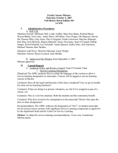 Faculty Senate Minutes Thursday October 4, 2007 Taft-Botner Room Killian 104 3-5 PM