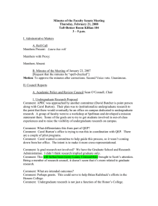 Minutes of the Faculty Senate Meeting Thursday, February 21, 2008