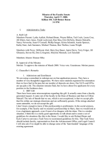 Minutes of the Faculty Senate Thursday April 17, 2008; 3-5 PM
