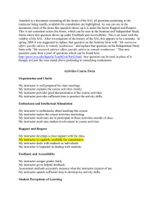 Attached is a document containing all the forms of the... instructor being readily available for consultation are highlighted. As you...