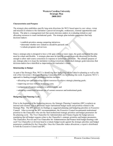 Western Carolina University Strategic Plan 2008-2013