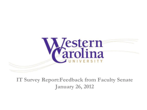 IT Survey Report:Feedback from Faculty Senate January 26, 2012