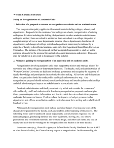 Western Carolina University Policy on Reorganization of Academic Units