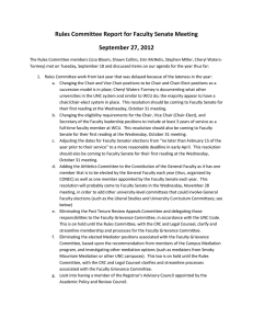 Rules Committee Report for Faculty Senate Meeting September 27, 2012