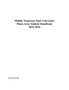 Middle Tennessee State University Piano Area Student Handbook 2015-2016