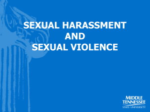 SEXUAL HARASSMENT AND SEXUAL VIOLENCE