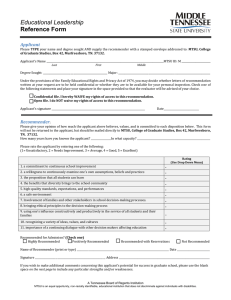 Educational Leadership Reference Form  Applicant