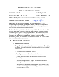 MIDDLE TENNESSEE STATE UNIVERSITY  POLICIES AND PROCEDURE MANUAL POLICY