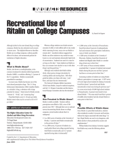 Recreational Use of Ritalin on College Campuses INFOFACTS RESOURCES