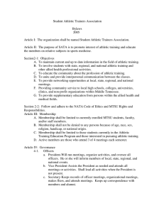 Student Athletic Trainers Association Bylaws 2005