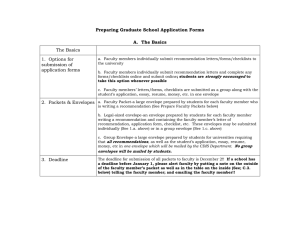 Preparing Graduate School Application Forms A.  The Basics The Basics