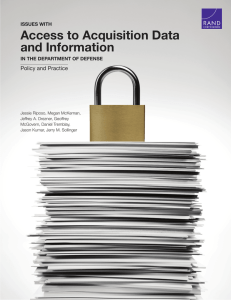 Access to Acquisition Data and Information Policy and Practice ISSUES WITH