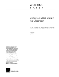 W O R K I N G Using Test-Score Data in