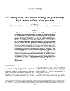 Role of biological soil crusts in desert hydrology and geomorphology: