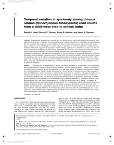 Temporal variation in synchrony among chinook Oncorhynchus tshawytscha