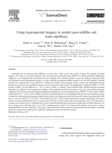 Using hyperspectral imagery to predict post-wildfire soil water repellency Sarah A. Lewis