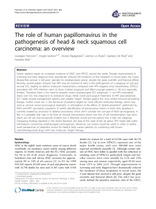 The role of human papillomavirus in the carcinoma: an overview