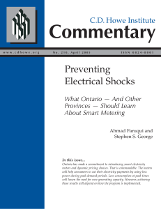 Commentary Preventing Electrical Shocks C.D. Howe Institute