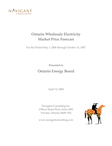 Ontario Wholesale Electricity Market Price Forecast Ontario Energy Board