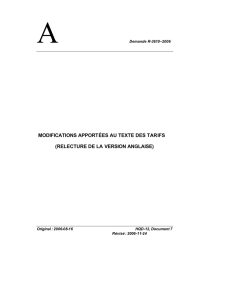 Α MODIFICATIONS APPORTÉES AU TEXTE DES TARIFS (RELECTURE DE LA VERSION ANGLAISE)