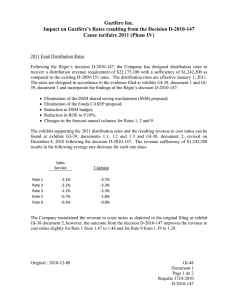 Gazifère Inc. Impact on Gazifère’s Rates resulting from the Decision D-2010-147