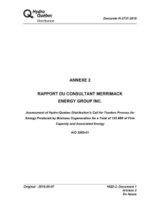 A ANNEXE 2 RAPPORT DU CONSULTANT MERRIMACK ENERGY GROUP INC.