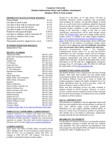 Cameron University Student Information Sheet and Syllabus Attachment